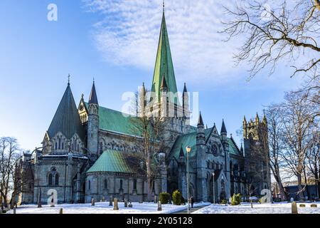 Une vue magnifique sur la cathédrale de Nidaros à Trondheim en Norvège Banque D'Images