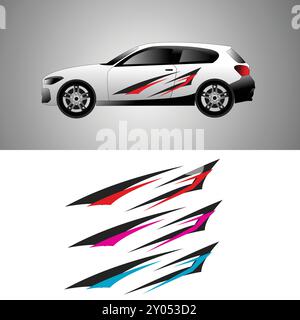 vecteur de conception de décalque d'enveloppe de carrosserie de voiture Illustration de Vecteur