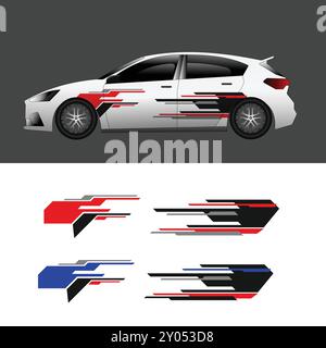 vecteur de conception de décalque d'enveloppe de carrosserie de voiture Illustration de Vecteur