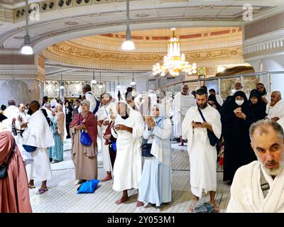 La Mecque, Arabie Saoudite, 6 juin 2024 : les collines de SAFA et de Marwah, deux petites montagnes maintenant situées dans le Masjid al Haram à Makkah, les musulmans reviennent et reviennent Banque D'Images