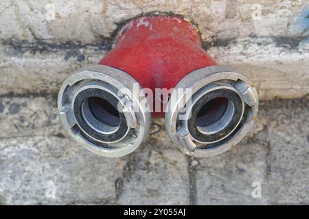 Deux électrovannes pour l'eau d'incendie sur la rue Banque D'Images