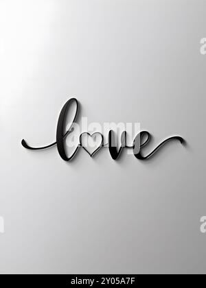 Mot de texte de nom avec coeur d'amour manuscrit pour le modèle de conception de typographie de logo Banque D'Images