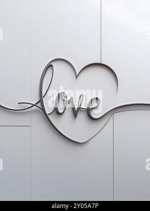 Mot de texte de nom avec coeur d'amour manuscrit pour le modèle de conception de typographie de logo Banque D'Images