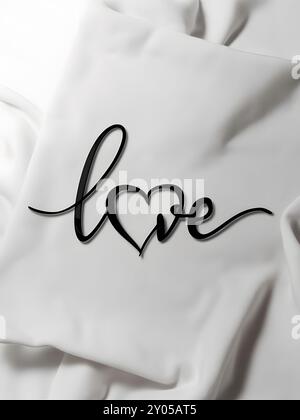 Mot de texte de nom avec coeur d'amour manuscrit pour le modèle de conception de typographie de logo Banque D'Images