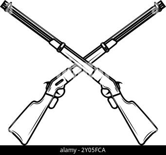 Illustration du fusil winchester dans le style monochrome. Élément de conception pour logo, étiquette, signe, affiche. Illustration de Vecteur