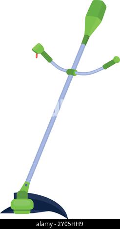 Icône de dessin animé de tondeuse à gazon manuelle. Outil de jardin isolé sur fond blanc Illustration de Vecteur