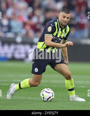 Londres, Royaume-Uni. 31 août 2024. Mateo Kovacic de Manchester City lors du match de premier League au London Stadium. Le crédit photo devrait se lire : Paul Terry/Sportimage crédit : Sportimage Ltd/Alamy Live News Banque D'Images