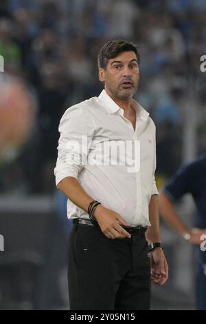 Paulo Fonseca, le manager de l'AC Milan, lors du match de football Serie A Enilive entre le SS Lazio et l'AC Milan au stade olympique de Rome, en Italie - samedi 31 août 2024. Sport - Football. (Photo de Fabrizio Corradetti / LaPresse) Banque D'Images