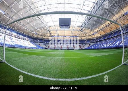 Gelsenkirchen, Deutschland. 01 Sep, 2024. 01.09.2024, Fussball, saison 2024/2025, 2. Bundesliga, 4. Spieltag, FC Schalke 04 - 1. FC Köln, Leere Veltins Arena Foto : Tim Rehbein/RHR-FOTO/dpa/Alamy Live News Banque D'Images