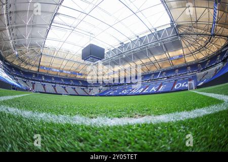 Gelsenkirchen, Deutschland. 01 Sep, 2024. 01.09.2024, Fussball, saison 2024/2025, 2. Bundesliga, 4. Spieltag, FC Schalke 04 - 1. FC Köln, Leere Veltins Arena Foto : Tim Rehbein/RHR-FOTO/dpa/Alamy Live News Banque D'Images