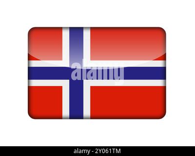 Le drapeau norvégien sous la forme d'une icône brillante Banque D'Images