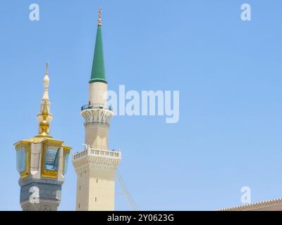 La Mosquée du Prophète ou Al Masjid Al Nabawi, un site majeur de pèlerinage qui relève de la compétence du gardien des deux Saintes mosquées, la sec Banque D'Images