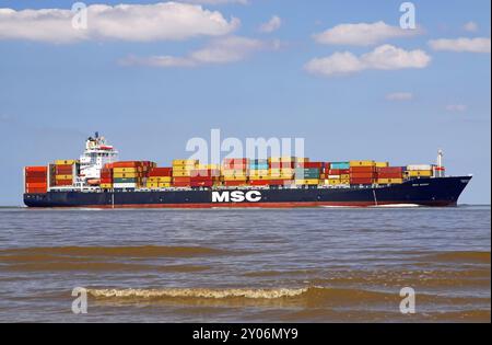 MSC Kerry sur l'Elbe Banque D'Images