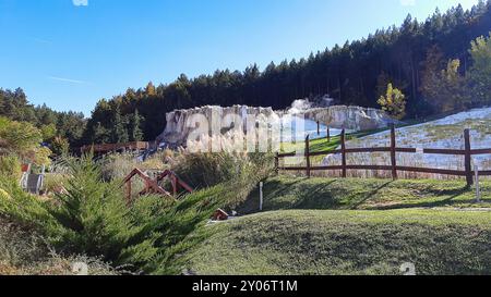 Egerszalok, collines salées Hongrie. Eau thermale. Piscines thermales à Egerszalok Banque D'Images