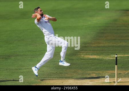 Chris Woakes of England Bowls lors du 2e match de test Rothesay Angleterre - Sri Lanka jour 4 à Lords, Londres, Royaume-Uni, 1er septembre 2024 (photo par Izzy Poles/images d'actualités) Banque D'Images