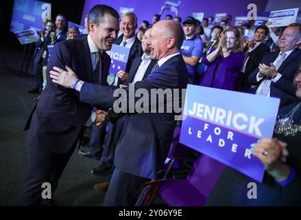 Londres, Royaume-Uni. 01 Sep, 2024. Image © concédée sous licence à Parsons Media. 01/09/2024. Londres, Royaume-Uni. Lancement de la campagne Robert Jenrichk. Centre QEII. Robert Jenrichk, député à la tête du Parti conservateur Hope assiste au lancement de sa campagne au Queen Elizabeth II Centre, à Londres. Photo de Ryan Jenkinson/Parsons crédit média : andrew parsons/Alamy Live News Banque D'Images