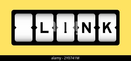 Couleur noire dans le mot LINK sur la bannière de fente avec fond de couleur jaune Illustration de Vecteur