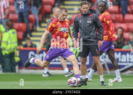 Giorgi Chakvetadze de Watford dans la séance d'échauffement d'avant-match lors du match du Sky Bet Championship Sheffield United vs Watford à Bramall Lane, Sheffield, Royaume-Uni, 1er septembre 2024 (photo par Alfie Cosgrove/News images) Banque D'Images