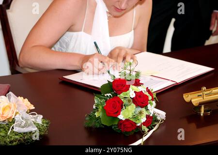 Contrat de mariage Banque D'Images