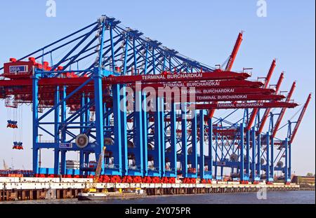 Der HHLA Container terminal Burchardkai ist die groesste und aelteste Anlage fuer den Containerumschlag im Hamburger Hafen Banque D'Images