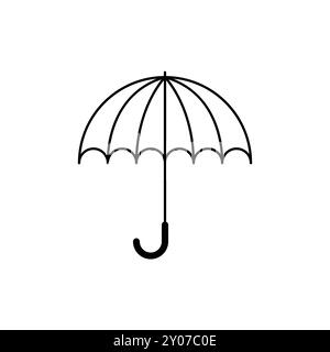 Icône de parapluie isolé sur blanc Illustration de Vecteur