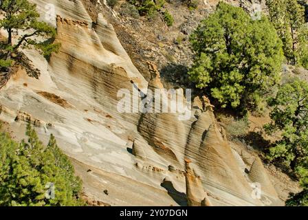 Cônes de tuf dans le paysage lunaire de Paisaje, Parque Natural de la Corona Forestal, Tenerife, Îles Canaries Banque D'Images