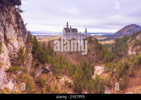 Le château de Neuschwanstein en Allemagne situé à Fussen, Bavière Banque D'Images