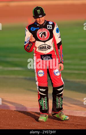 William Cairns (réserve) de belle vue 'Cool Running' Colts lors du match de la WSRA National Development League entre belle vue Colts et Edinburgh Monarchs Academy au National Speedway Stadium de Manchester, en Angleterre, le 30 août 2024. (Photo : Thomas Edwards | mi News) crédit : MI News & Sport /Alamy Live News Banque D'Images