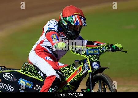 William Cairns (réserve) de belle vue 'Cool Running' Colts lors du match de la WSRA National Development League entre belle vue Colts et Edinburgh Monarchs Academy au National Speedway Stadium de Manchester, en Angleterre, le 30 août 2024. (Photo : Thomas Edwards | mi News) crédit : MI News & Sport /Alamy Live News Banque D'Images