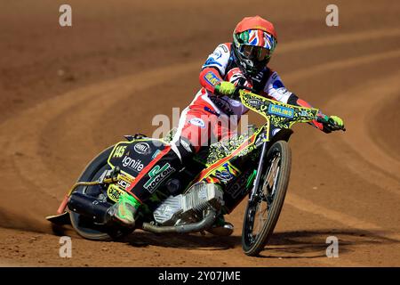 William Cairns (réserve) de belle vue 'Cool Running' Colts lors du match de la WSRA National Development League entre belle vue Colts et Edinburgh Monarchs Academy au National Speedway Stadium de Manchester, en Angleterre, le 30 août 2024. (Photo : Thomas Edwards | mi News) crédit : MI News & Sport /Alamy Live News Banque D'Images