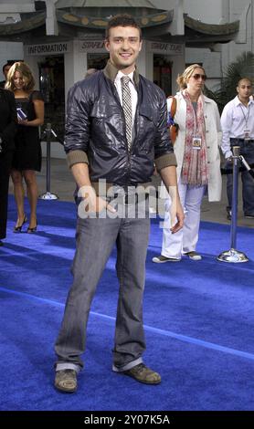 Justin Timberlake at the Los Angeles premiere of 'Love Guru' held at the Grauman's Chinese Theater in Hollywood on June 11, 2008 Stock Photo