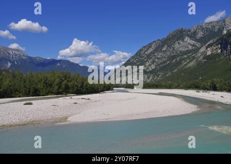 Rivière Tagliamento dans les Alpes italiennes, Tagliamento, une rivière sauvage dans les Alpes italiennes Banque D'Images