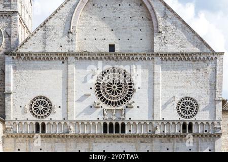 Détail sur la cathédrale de San Rufino, assise, Italie, Europe Banque D'Images