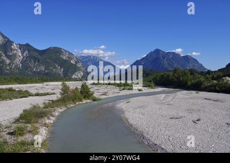 Rivière Tagliamento dans les Alpes italiennes, Tagliamento, une rivière sauvage dans les Alpes italiennes Banque D'Images