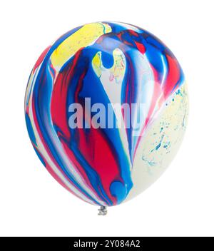 Ballon en marbre unique découpé sur blanc. Banque D'Images