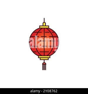 Illustration vectorielle rouge de lanterne chinoise Illustration de Vecteur