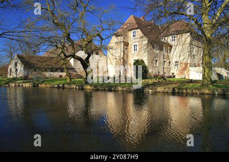 Le château à douves de Mellenthin Banque D'Images