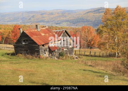 Une vieille ferme abandonnée au Canada Banque D'Images