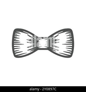 Vintage rétro dessiné à la main Bow Tie icône illustration vecteur de conception Illustration de Vecteur