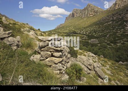 Constructions navales de la période Talayotica, ville pré-romaine de Bocchoris. Vallée de Boquer. Pollensa.Mallorca.Baléares. Espagne Banque D'Images