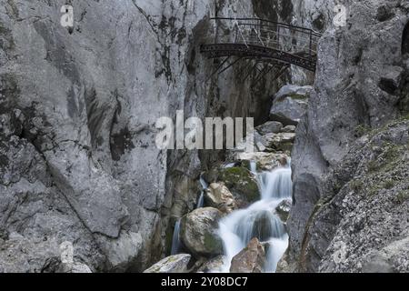 Pont dans la gorge Hoellentalklamm près de Garmisch, Bavière Banque D'Images