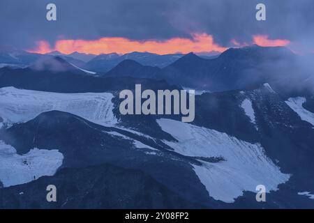 Evening Mood, Kebnekaisefjaell, Norrbotten, Laponie, Suède, août 2013, Europe Banque D'Images