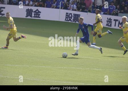 Chelsea vs Crystal Palace, premier League, Stamford Bridge, Fulham, Londres, ROYAUME-UNI. 1er septembre 2024. Cole Palmer dirige le match pour Chelsea ; Chelsea Football Club vs Crystal Palace Football Club dans le troisième match de la saison 2024/25 de premier League à Stamford Bridge. Crédit : Motofoto/Alamy Live News crédit : Motofoto/Alamy Live News Banque D'Images