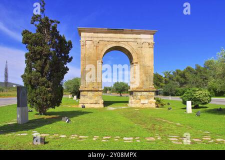 Arc de Bera sur la Costa Dorada en Espagne, Arc de Bera, un ancien arc romain de triomphe à Roda de Bera, Costa Dorada, Catalogne en Espagne Banque D'Images