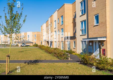 Nouvel appartement construit au Royaume-Uni, exemple d'appartements modernes construits en Grande-Bretagne Banque D'Images