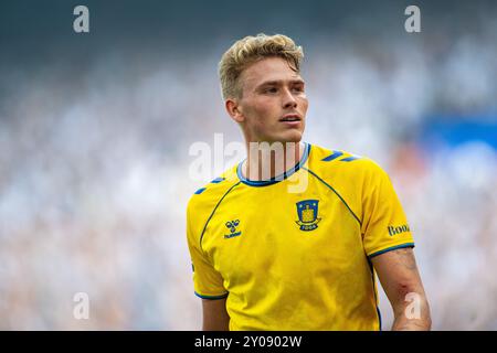 Copenhague, Danemark. 01 Sep, 2024. Sebastian Sebulonsen (2) de Broendby vu lors du match de 3F Superliga entre le FC Copenhague et Broendby IF à Parken à Copenhague. Crédit : Gonzales photo/Alamy Live News Banque D'Images