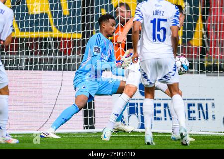 1 (FCK) - Nathan Trott (gardien). Superliga : FC København mod Brøndby IF - 01.09.24. København, Danmark. 1er septembre 2024. Banque D'Images