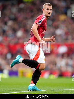 Matthijs de Ligt de Manchester United lors du match de premier League à Old Trafford, Manchester. Date de la photo : dimanche 1er septembre 2024. Banque D'Images