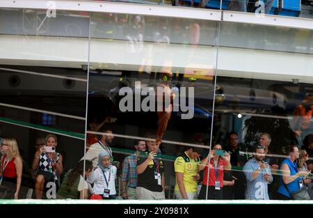 Monza, Italie. 1er septembre 2024. Spectateurs, Grand Prix de F1 d'Italie à l'Autodromo Nazionale Monza le 1er septembre 2024 à Monza, Italie. (Photo de HOCH Zwei) crédit : dpa/Alamy Live News Banque D'Images