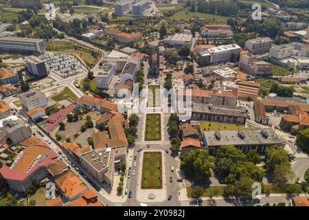 Vue aérienne de la ville de Guimaraes drone au Portugal Banque D'Images